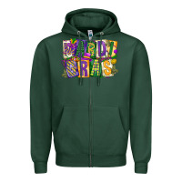 Sports Green mardi  gras Zipper Hoodie - CowGirlArtShop