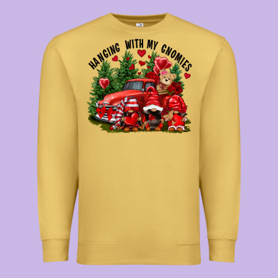 Valentine's Day Hanging With My Gnomies Premium Sweatshirt Designed By Fadigitalartstudio