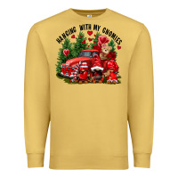 Antique Gold Valentine's Day hanging with my gnomies Premium Sweatshirt - FaDigitalArtStudio