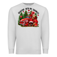 Dove Grey Valentine's Day hanging with my gnomies Premium Sweatshirt - FaDigitalArtStudio