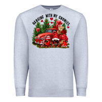 Heather Grey Valentine's Day hanging with my gnomies Premium Sweatshirt - FaDigitalArtStudio