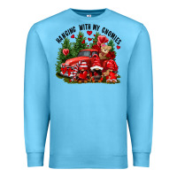 Ocean Blue Valentine's Day hanging with my gnomies Premium Sweatshirt - FaDigitalArtStudio