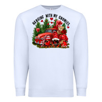 White Valentine's Day hanging with my gnomies Premium Sweatshirt - FaDigitalArtStudio