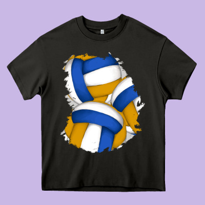 Volleyball Patch Heavy Core Tee Designed By Adodesignshop