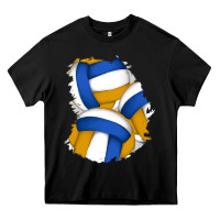 Black volleyball patch Heavy Core Tee - AdoDesignShop