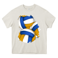 Cream volleyball patch Heavy Core Tee - AdoDesignShop
