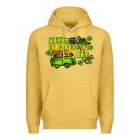 Antique Gold Camper Happy St. Patrick's Day Premium Hoodie - CowGirlArtShop