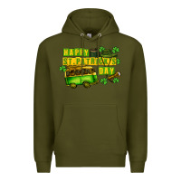 Army Green Camper Happy St. Patrick's Day Premium Hoodie - CowGirlArtShop