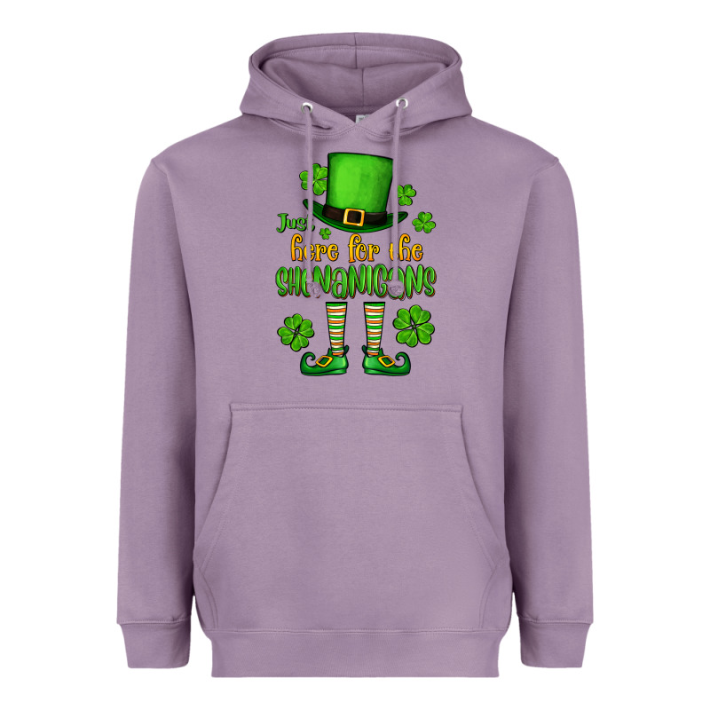 Just Here For The Shenanigans St. Patrick's Heavyweight Hoodie by OliviaCreatesArt | Teevron