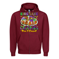 Burgundy king cake calories dont count mardi gras Zipper Hoodie - CowGirlArtShop