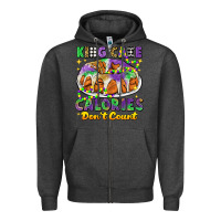 Charcoal Heather king cake calories dont count mardi gras Zipper Hoodie - CowGirlArtShop