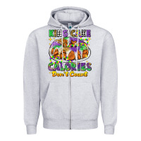 Heather Grey king cake calories dont count mardi gras Zipper Hoodie - CowGirlArtShop