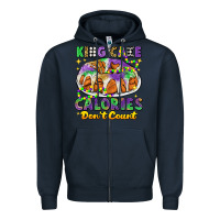 Navy king cake calories dont count mardi gras Zipper Hoodie - CowGirlArtShop