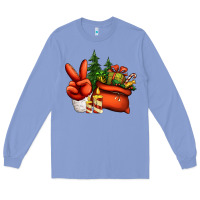 Colony Blue christmas santa claus peace hand Long Sleeve Tee - Jasminsmagicworld