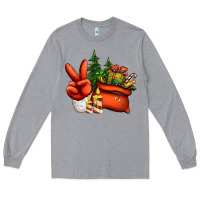 Heather Grey christmas santa claus peace hand Long Sleeve Tee - Jasminsmagicworld