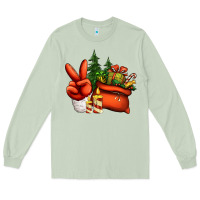 Matcha christmas santa claus peace hand Long Sleeve Tee - Jasminsmagicworld