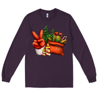 Plum christmas santa claus peace hand Long Sleeve Tee - Jasminsmagicworld