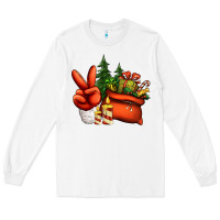 White christmas santa claus peace hand Long Sleeve Tee - Jasminsmagicworld