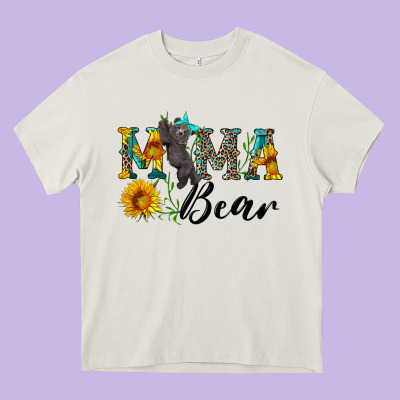 Blue Mama Bear With Cute Bear Heavy Core Tee Designed By Artiststas