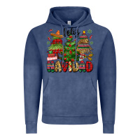 Vintage Denim feliz navidad Vintage Hoodie - MaliasSmallBusiness