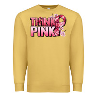 Antique Gold Think pink Cancer Awareness Premium Sweatshirt - FaDigitalArtStudio