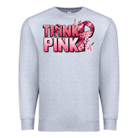Heather Grey Think pink Cancer Awareness Premium Sweatshirt - FaDigitalArtStudio