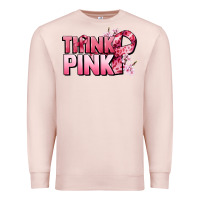 Pale Pink Think pink Cancer Awareness Premium Sweatshirt - FaDigitalArtStudio