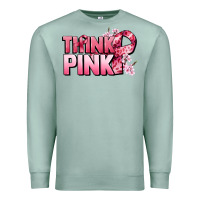 Seafoam Think pink Cancer Awareness Premium Sweatshirt - FaDigitalArtStudio