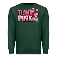 Sports Green Think pink Cancer Awareness Premium Sweatshirt - FaDigitalArtStudio