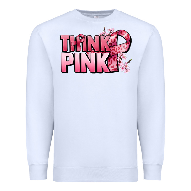 Think Pink Cancer Awareness Premium Sweatshirt by FaDigitalArtStudio | Teevron