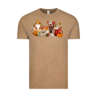 Vintage Coffee Fall Gnome Coffee Cups Vintage Tee - MaliasSmallBusiness