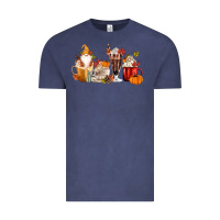 Vintage Denim Fall Gnome Coffee Cups Vintage Tee - MaliasSmallBusiness
