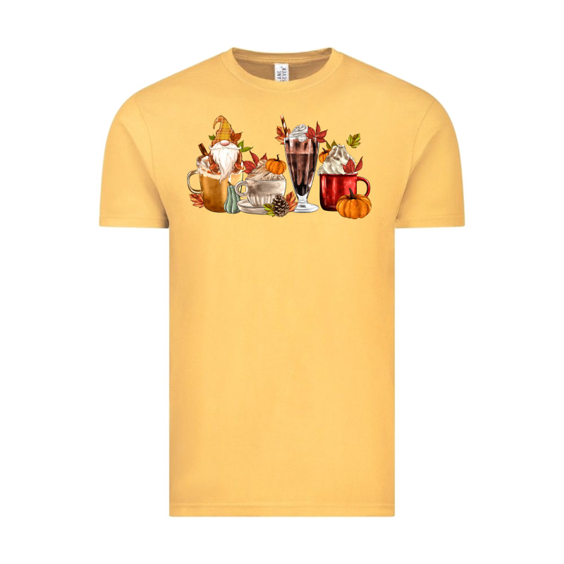 Fall Gnome Coffee Cups Vintage Tee by MaliasSmallBusiness | Teevron