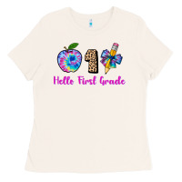 Bone hello first grade tie dye 3200x2400 Ladies Tee - AdoDesignShop
