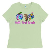 Matcha hello first grade tie dye 3200x2400 Ladies Tee - AdoDesignShop