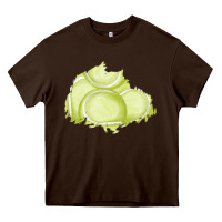 Chocolate Brown tennis patch Heavy Core Tee - AdoDesignShop