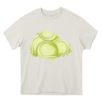 Cream tennis patch Heavy Core Tee - AdoDesignShop
