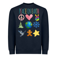 Navy PEACE ON EARTH Heavyweight Sweatshirt - Bettercallsaul