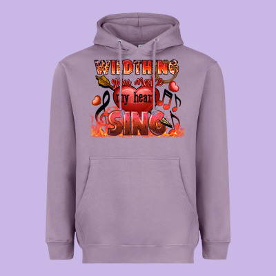 Valentine's Day Wild Thing You Make My Heart Sing Heavyweight Hoodie Designed By Fadigitalartstudio