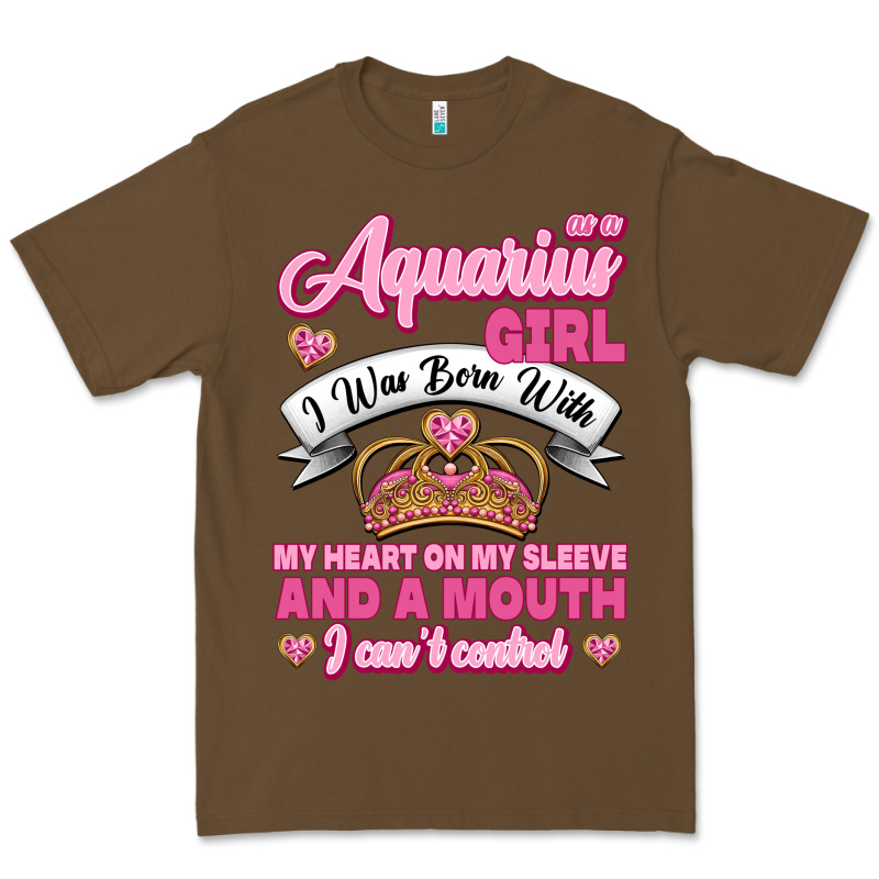 As A Aquarius Girl I Was Born With My Heart On My Sleeve And A Mouth Premium Tee by Jasminsmagicworld | Teevron