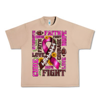 Burro breast cancer american football ribbon love cure fight bbs Urban Heavy Tee - BundleAndBundleShop