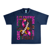 Navy breast cancer american football ribbon love cure fight bbs Urban Heavy Tee - BundleAndBundleShop