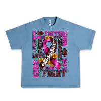 Pebble Blue breast cancer american football ribbon love cure fight bbs Urban Heavy Tee - BundleAndBundleShop