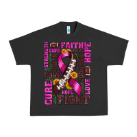 Pigment Black breast cancer american football ribbon love cure fight bbs Urban Heavy Tee - BundleAndBundleShop