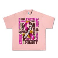 Salmon breast cancer american football ribbon love cure fight bbs Urban Heavy Tee - BundleAndBundleShop