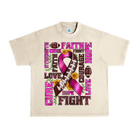 Sandshell breast cancer american football ribbon love cure fight bbs Urban Heavy Tee - BundleAndBundleShop