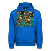 Cobalt Longhorn Pattern Urban Hoodie - CowhideDigitalArt