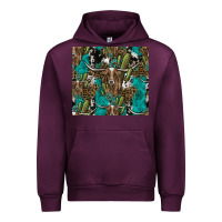 Mauve Wine Longhorn Pattern Urban Hoodie - CowhideDigitalArt