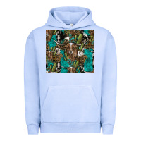 Pigment Grape Ice Longhorn Pattern Urban Hoodie - CowhideDigitalArt