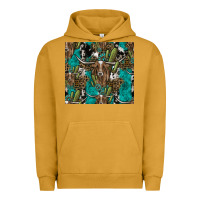 Pigment Peanut Butter Longhorn Pattern Urban Hoodie - CowhideDigitalArt